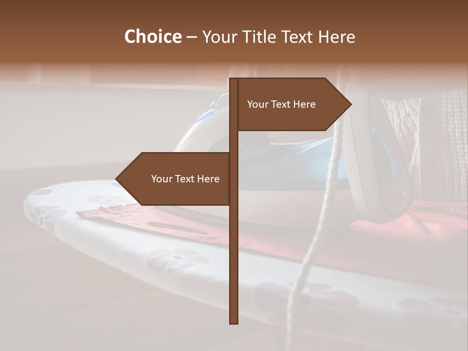 A Woman Ironing A Red And White Iron On A Ironing Board PowerPoint Template