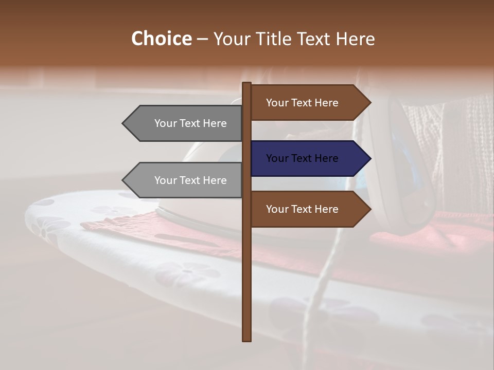 A Woman Ironing A Red And White Iron On A Ironing Board PowerPoint Template