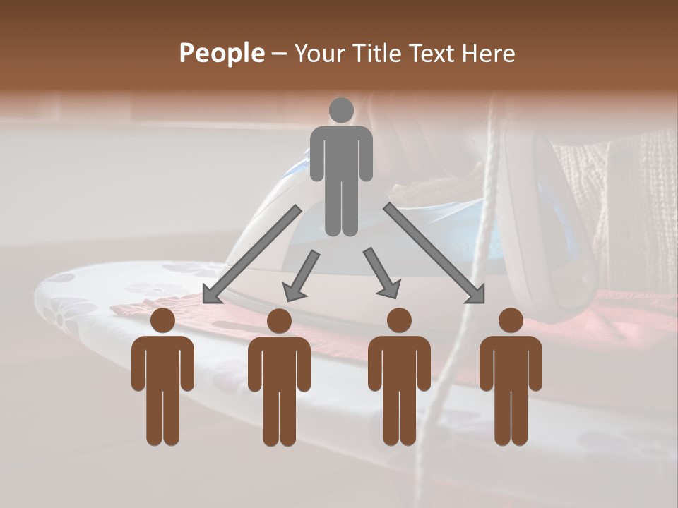 A Woman Ironing A Red And White Iron On A Ironing Board PowerPoint Template