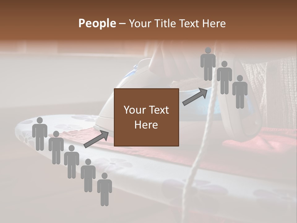 A Woman Ironing A Red And White Iron On A Ironing Board PowerPoint Template