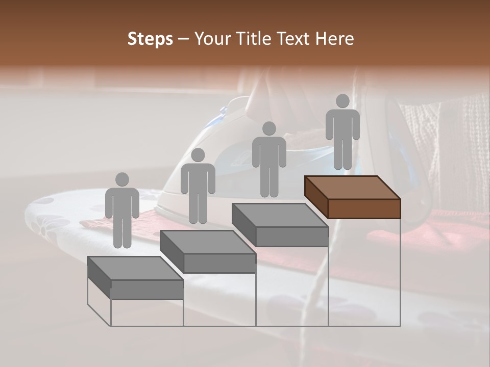 A Woman Ironing A Red And White Iron On A Ironing Board PowerPoint Template