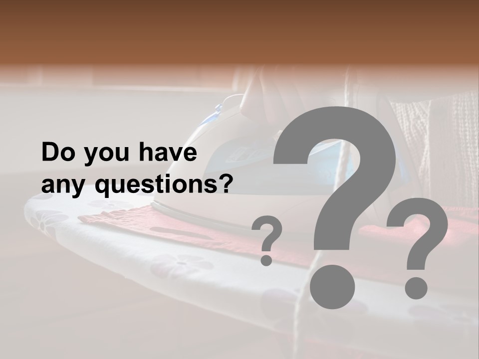 A Woman Ironing A Red And White Iron On A Ironing Board PowerPoint Template