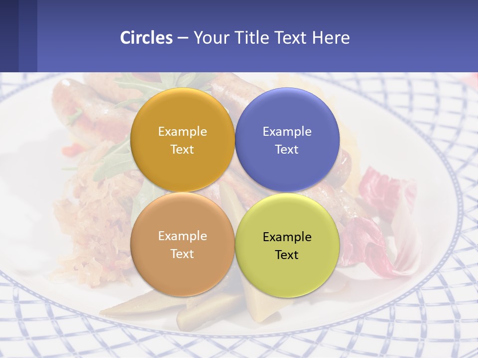 A Plate Of Food With Sausages And Vegetables On It PowerPoint Template