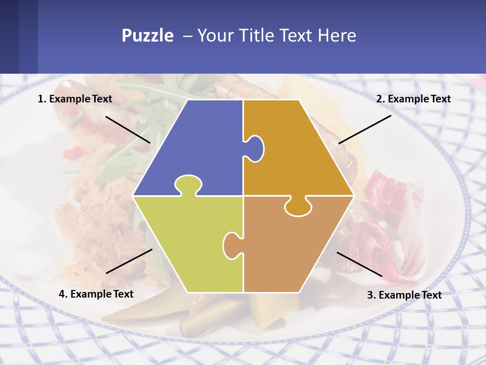A Plate Of Food With Sausages And Vegetables On It PowerPoint Template