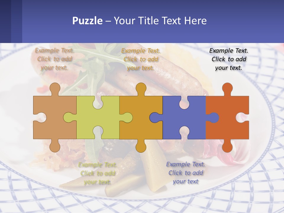A Plate Of Food With Sausages And Vegetables On It PowerPoint Template