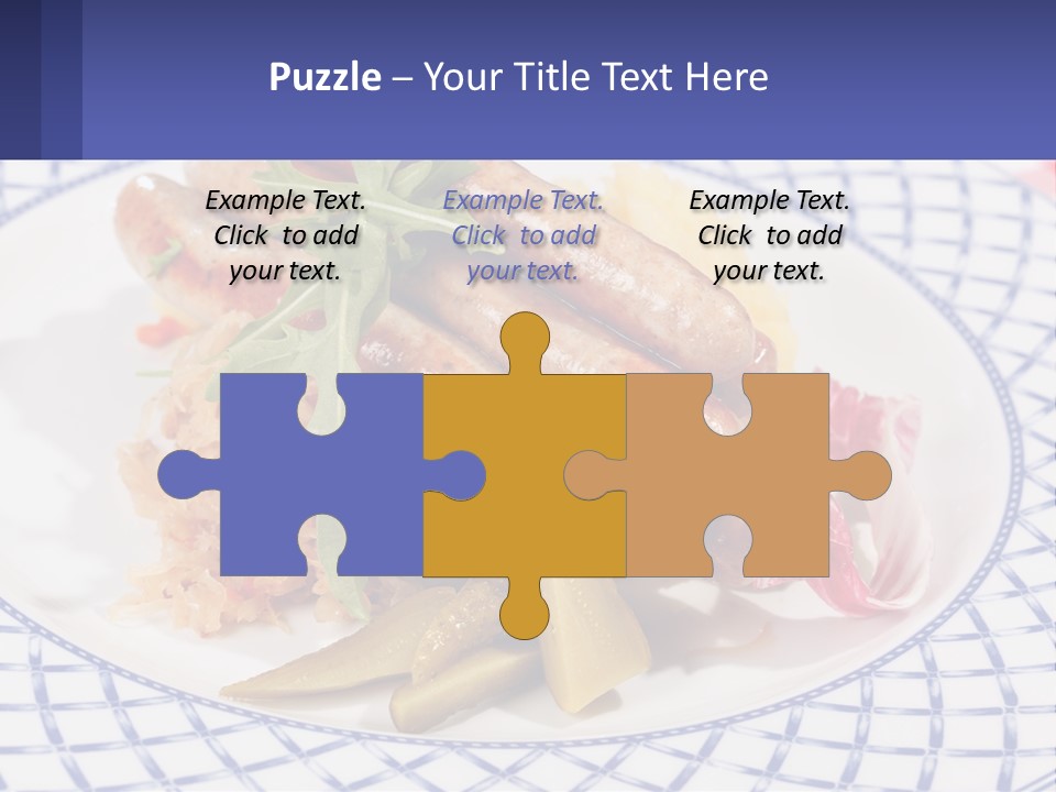 A Plate Of Food With Sausages And Vegetables On It PowerPoint Template