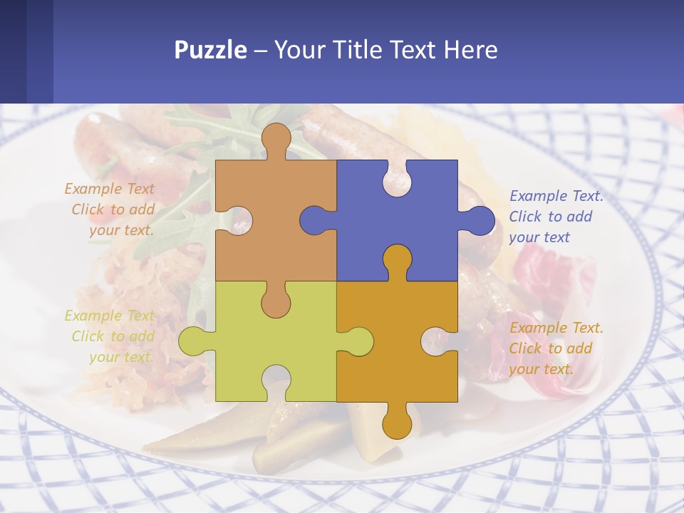 A Plate Of Food With Sausages And Vegetables On It PowerPoint Template