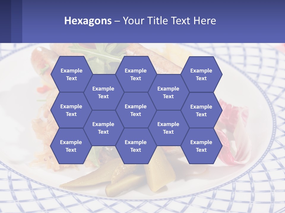 A Plate Of Food With Sausages And Vegetables On It PowerPoint Template