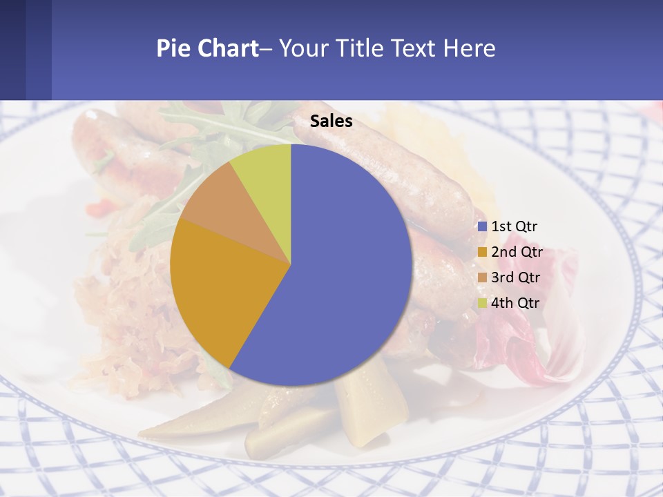 A Plate Of Food With Sausages And Vegetables On It PowerPoint Template