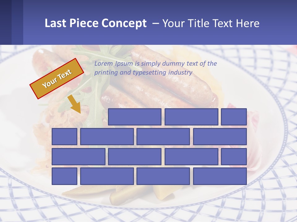 A Plate Of Food With Sausages And Vegetables On It PowerPoint Template