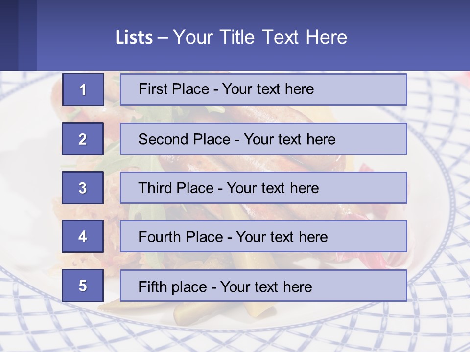 A Plate Of Food With Sausages And Vegetables On It PowerPoint Template