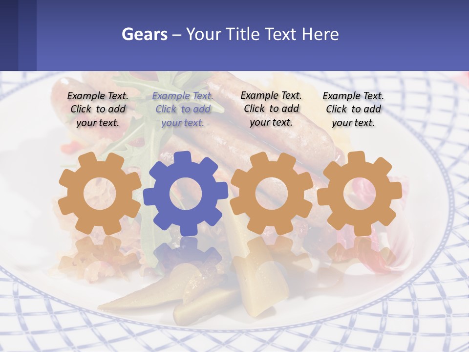 A Plate Of Food With Sausages And Vegetables On It PowerPoint Template