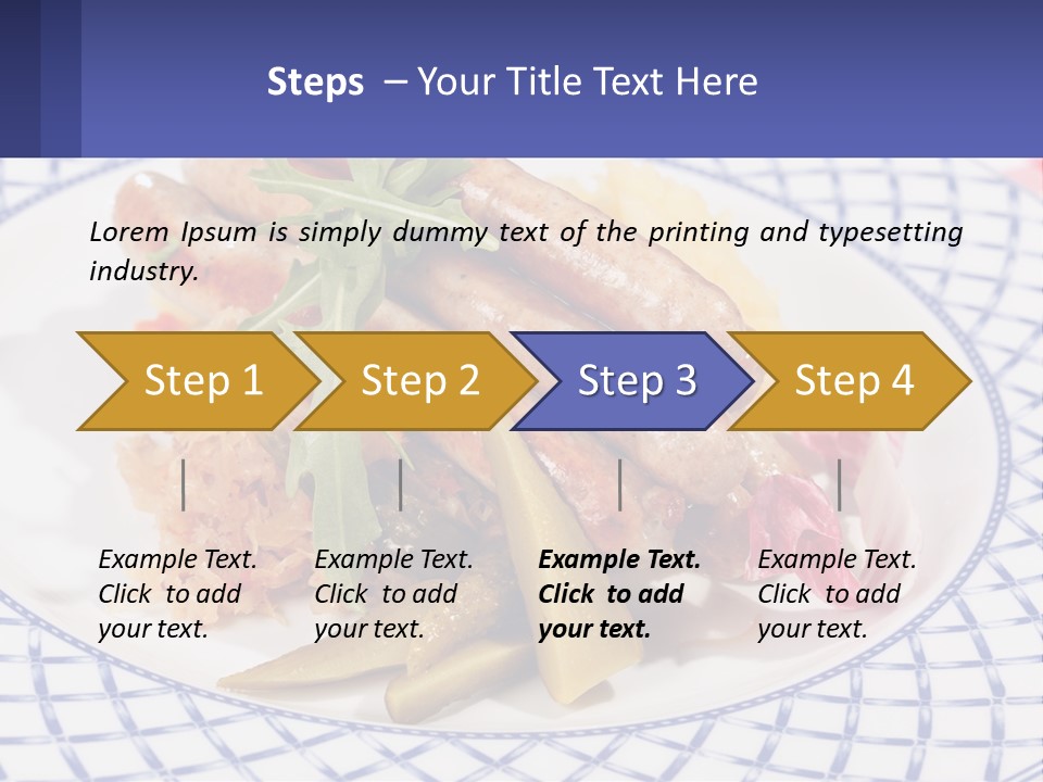 A Plate Of Food With Sausages And Vegetables On It PowerPoint Template