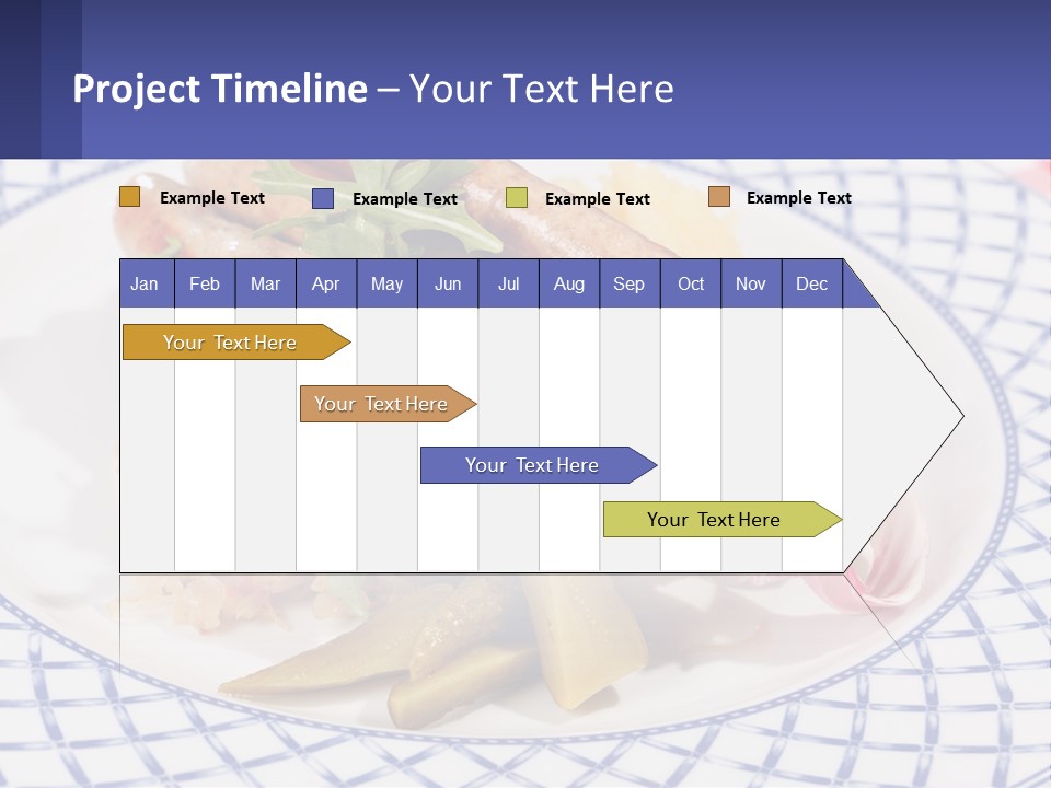 A Plate Of Food With Sausages And Vegetables On It PowerPoint Template