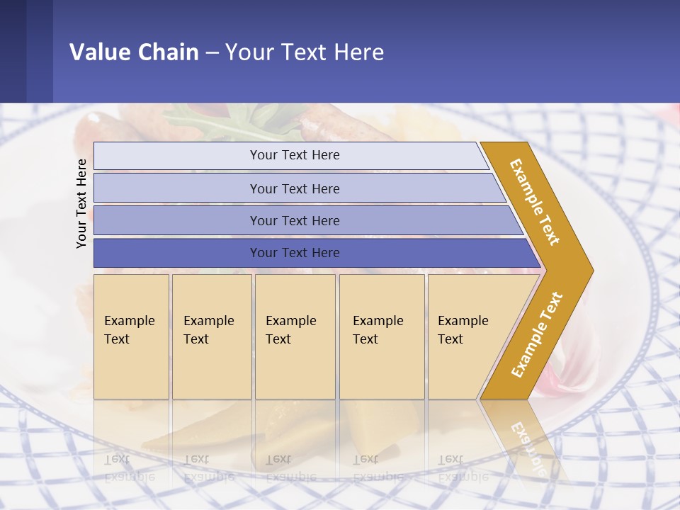 A Plate Of Food With Sausages And Vegetables On It PowerPoint Template