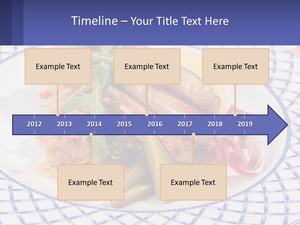 A Plate Of Food With Sausages And Vegetables On It PowerPoint Template