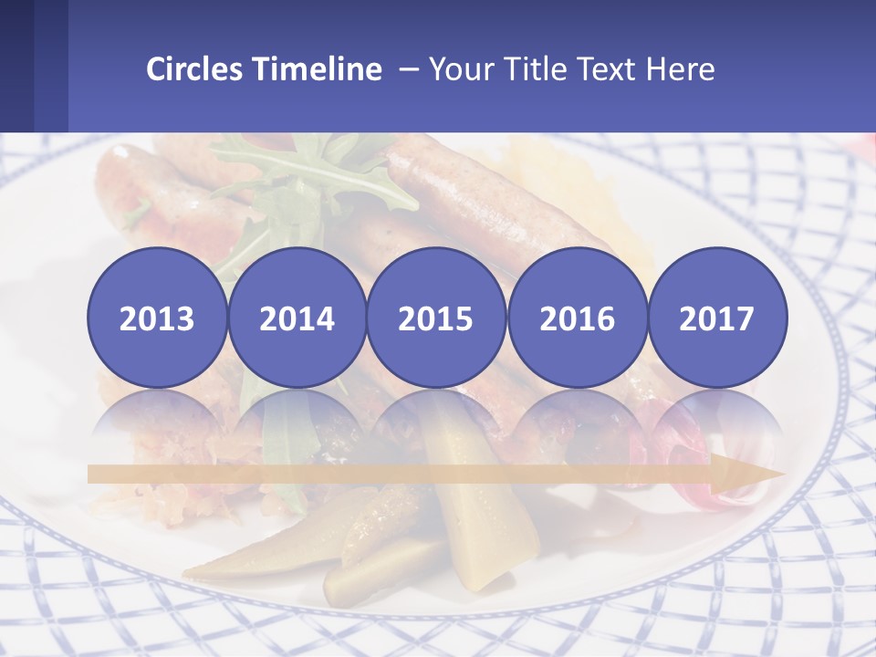 A Plate Of Food With Sausages And Vegetables On It PowerPoint Template