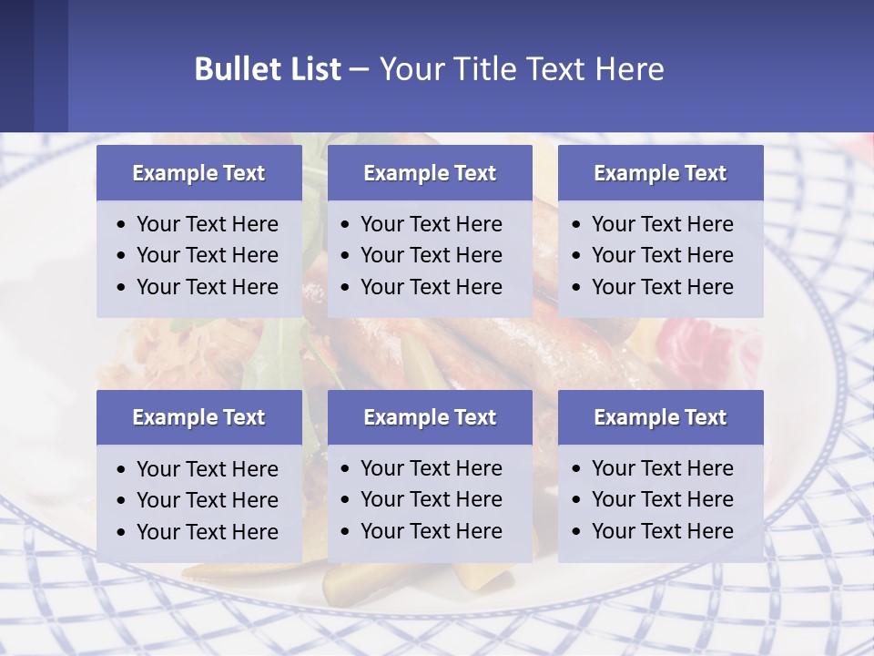 A Plate Of Food With Sausages And Vegetables On It PowerPoint Template
