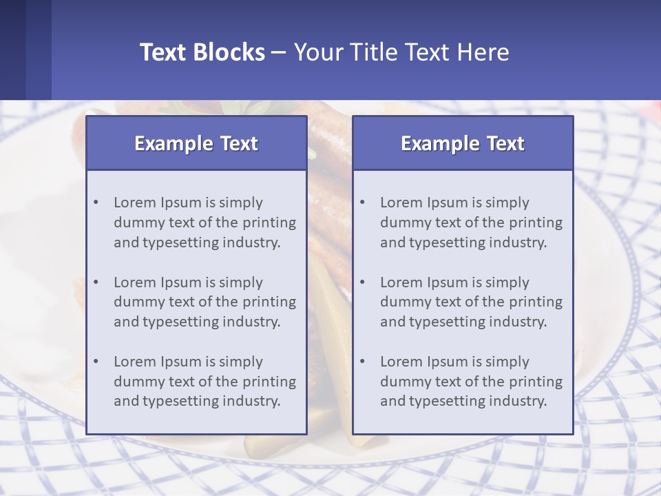 A Plate Of Food With Sausages And Vegetables On It PowerPoint Template
