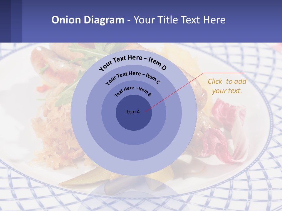 A Plate Of Food With Sausages And Vegetables On It PowerPoint Template