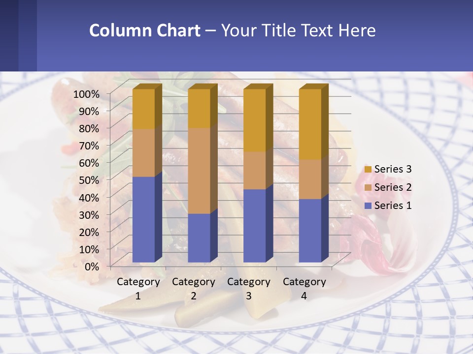 A Plate Of Food With Sausages And Vegetables On It PowerPoint Template