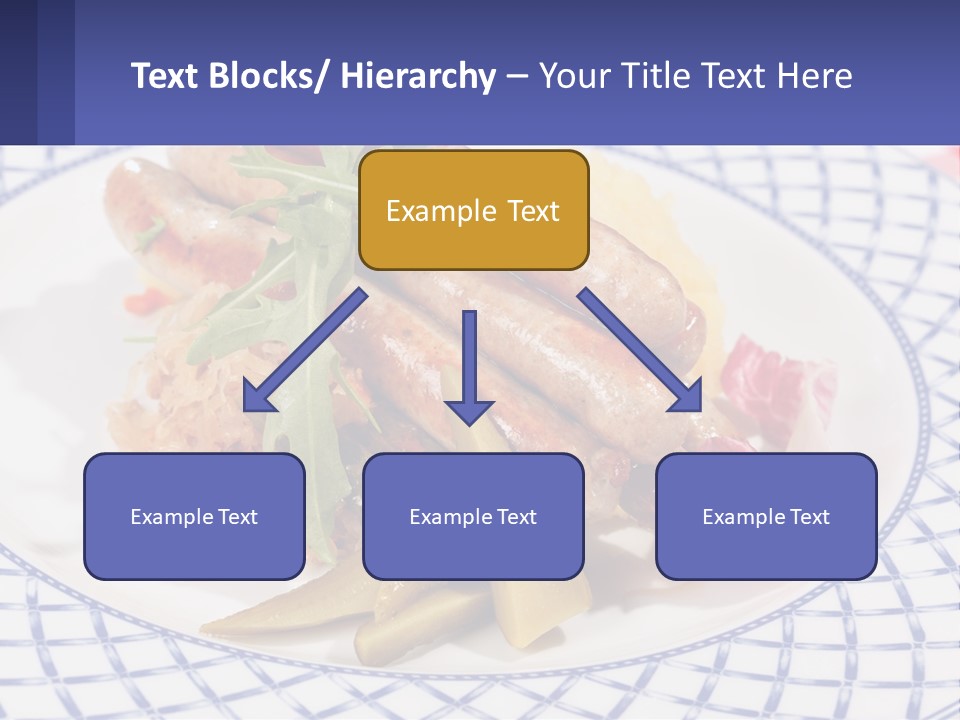 A Plate Of Food With Sausages And Vegetables On It PowerPoint Template