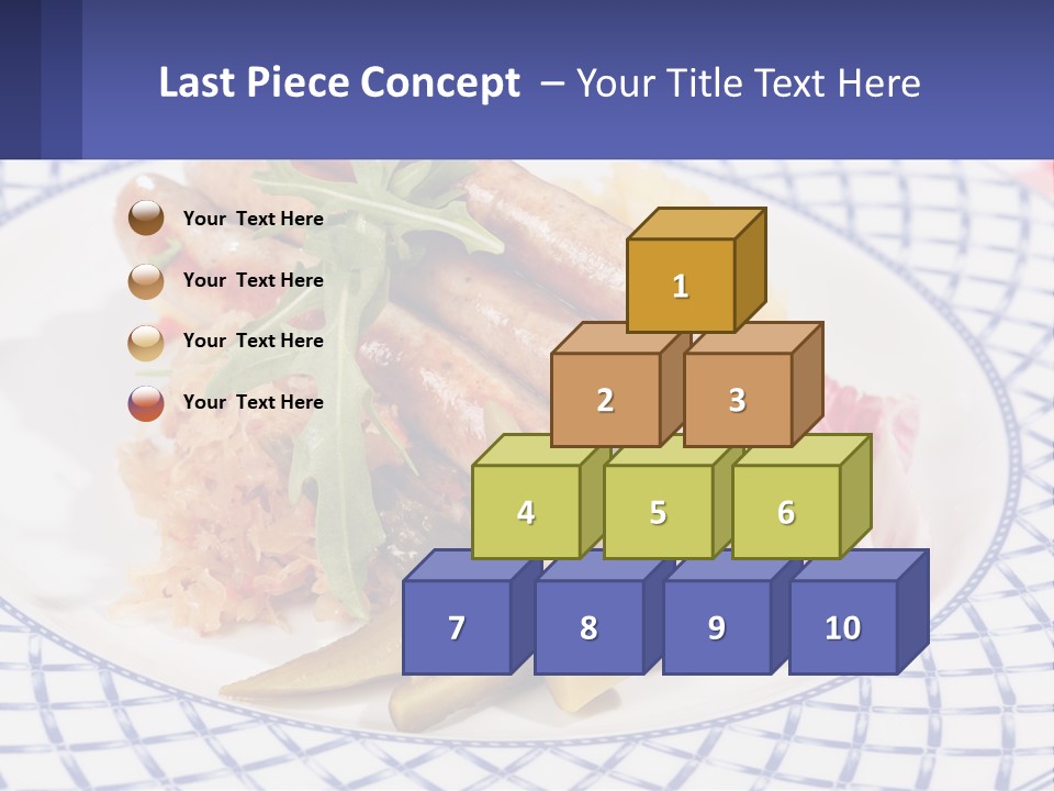 A Plate Of Food With Sausages And Vegetables On It PowerPoint Template