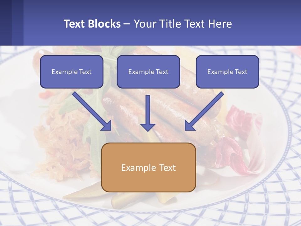 A Plate Of Food With Sausages And Vegetables On It PowerPoint Template