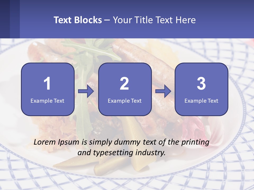 A Plate Of Food With Sausages And Vegetables On It PowerPoint Template
