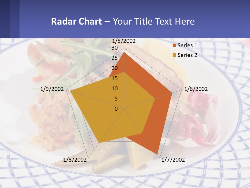 A Plate Of Food With Sausages And Vegetables On It PowerPoint Template