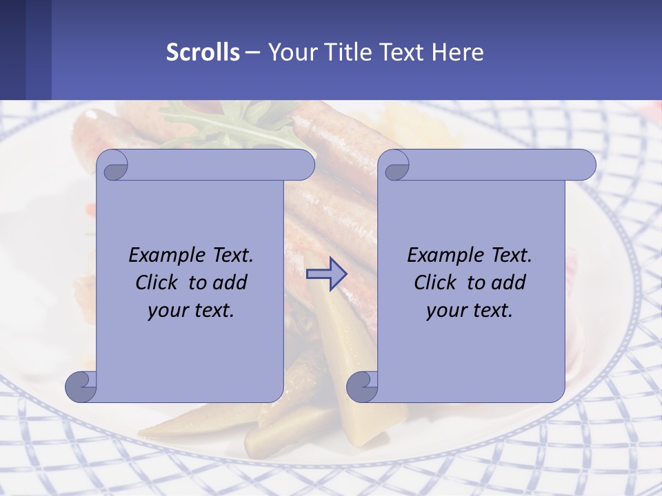 A Plate Of Food With Sausages And Vegetables On It PowerPoint Template