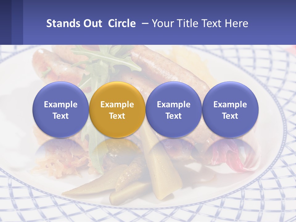 A Plate Of Food With Sausages And Vegetables On It PowerPoint Template