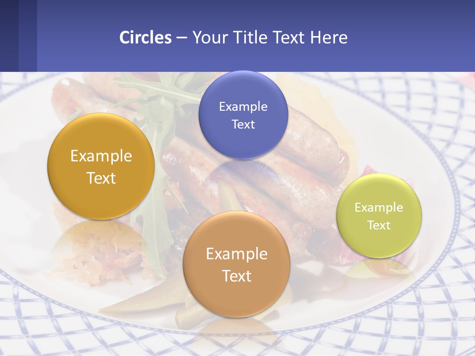A Plate Of Food With Sausages And Vegetables On It PowerPoint Template