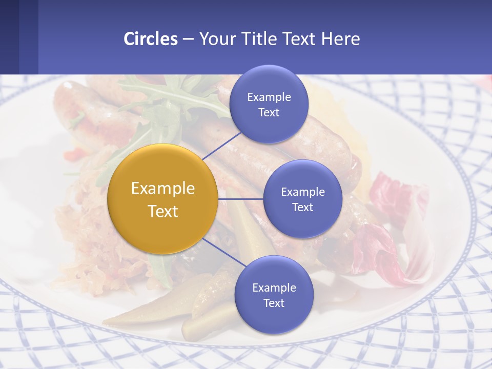 A Plate Of Food With Sausages And Vegetables On It PowerPoint Template