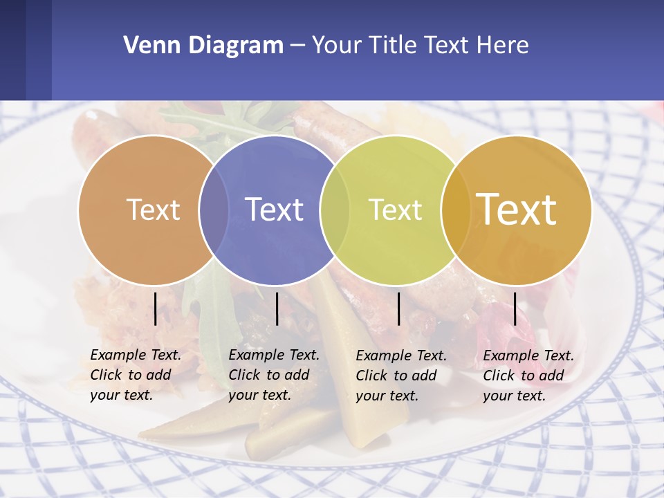 A Plate Of Food With Sausages And Vegetables On It PowerPoint Template