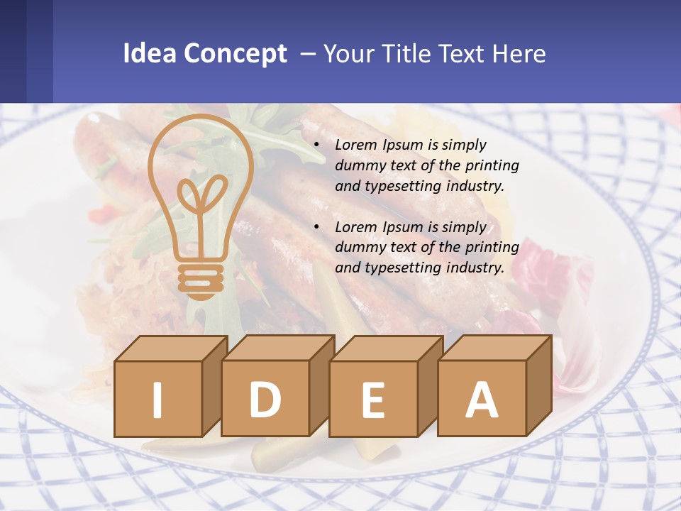 A Plate Of Food With Sausages And Vegetables On It PowerPoint Template