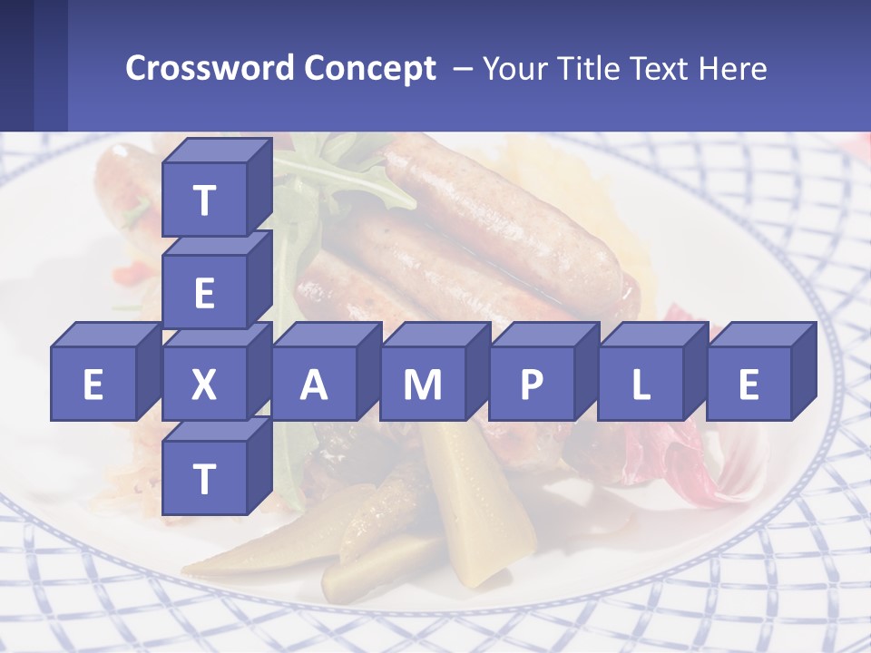 A Plate Of Food With Sausages And Vegetables On It PowerPoint Template