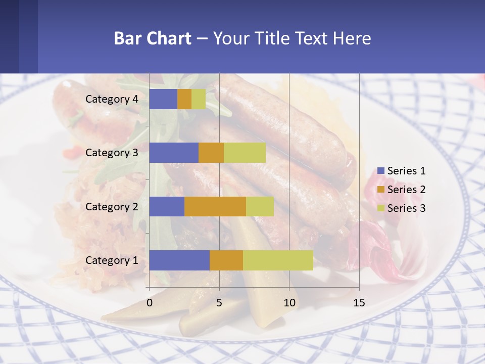 A Plate Of Food With Sausages And Vegetables On It PowerPoint Template