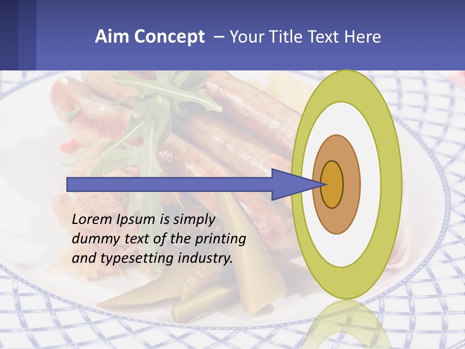 A Plate Of Food With Sausages And Vegetables On It PowerPoint Template