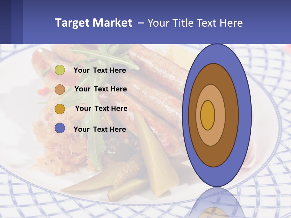 A Plate Of Food With Sausages And Vegetables On It PowerPoint Template
