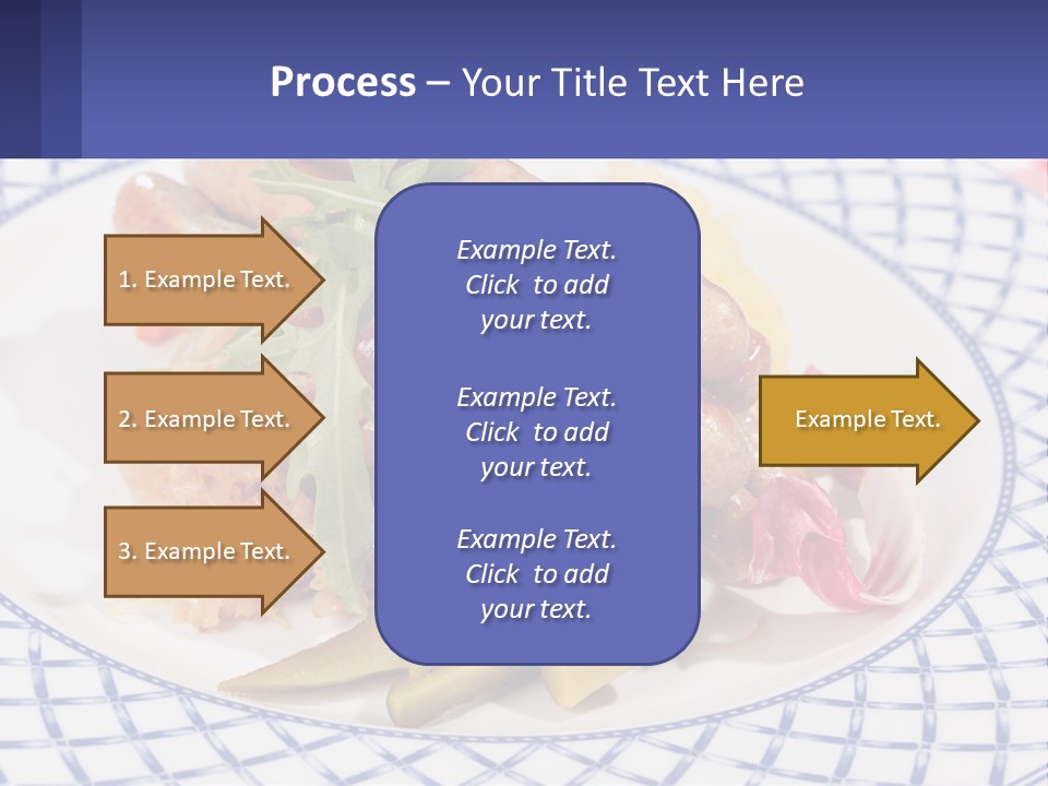 A Plate Of Food With Sausages And Vegetables On It PowerPoint Template