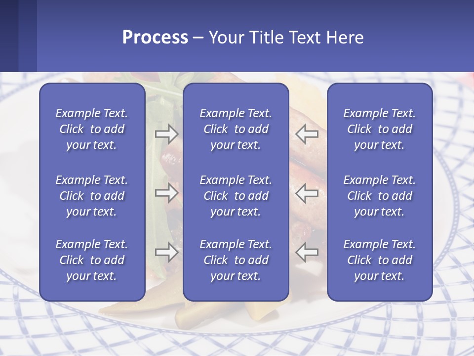 A Plate Of Food With Sausages And Vegetables On It PowerPoint Template
