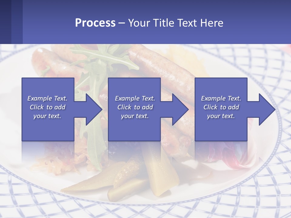 A Plate Of Food With Sausages And Vegetables On It PowerPoint Template