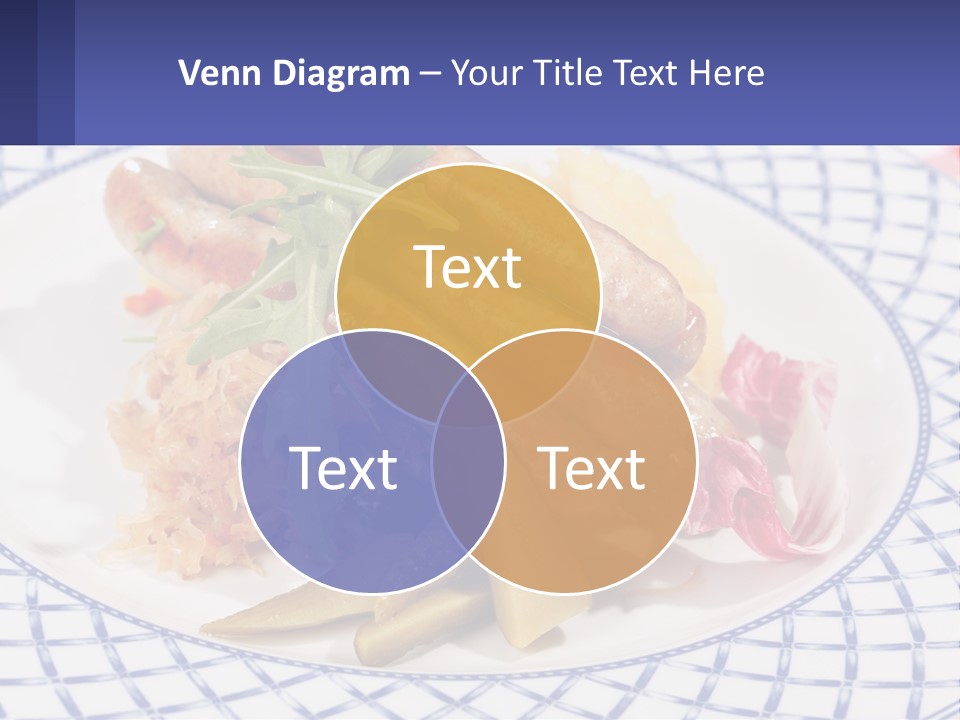 A Plate Of Food With Sausages And Vegetables On It PowerPoint Template