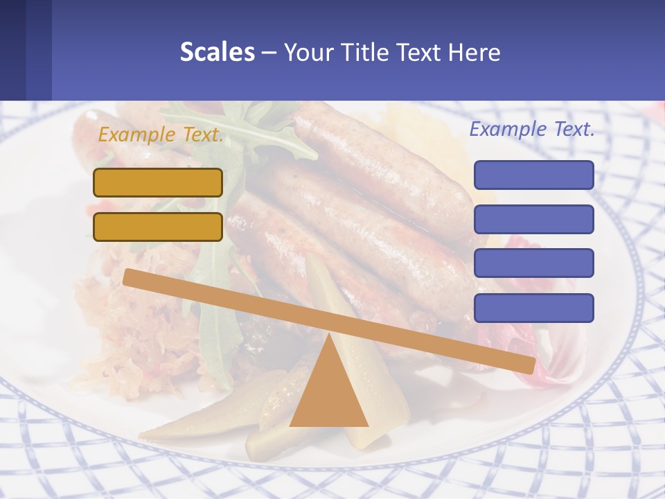 A Plate Of Food With Sausages And Vegetables On It PowerPoint Template