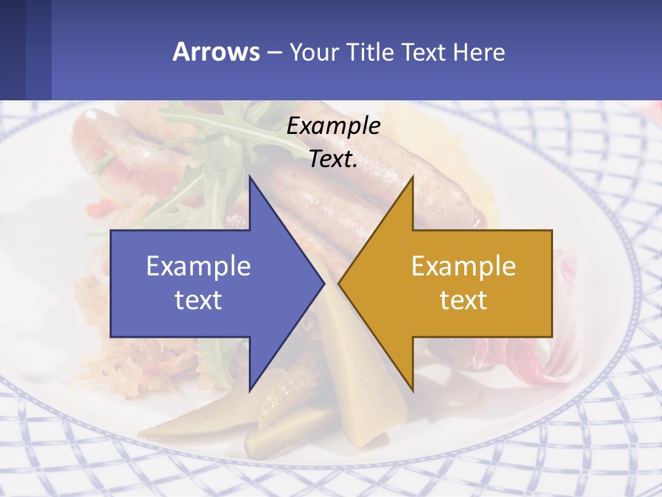 A Plate Of Food With Sausages And Vegetables On It PowerPoint Template