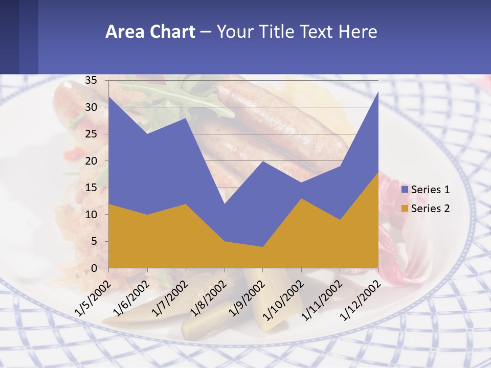 A Plate Of Food With Sausages And Vegetables On It PowerPoint Template