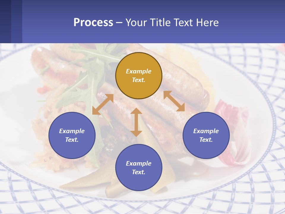 A Plate Of Food With Sausages And Vegetables On It PowerPoint Template