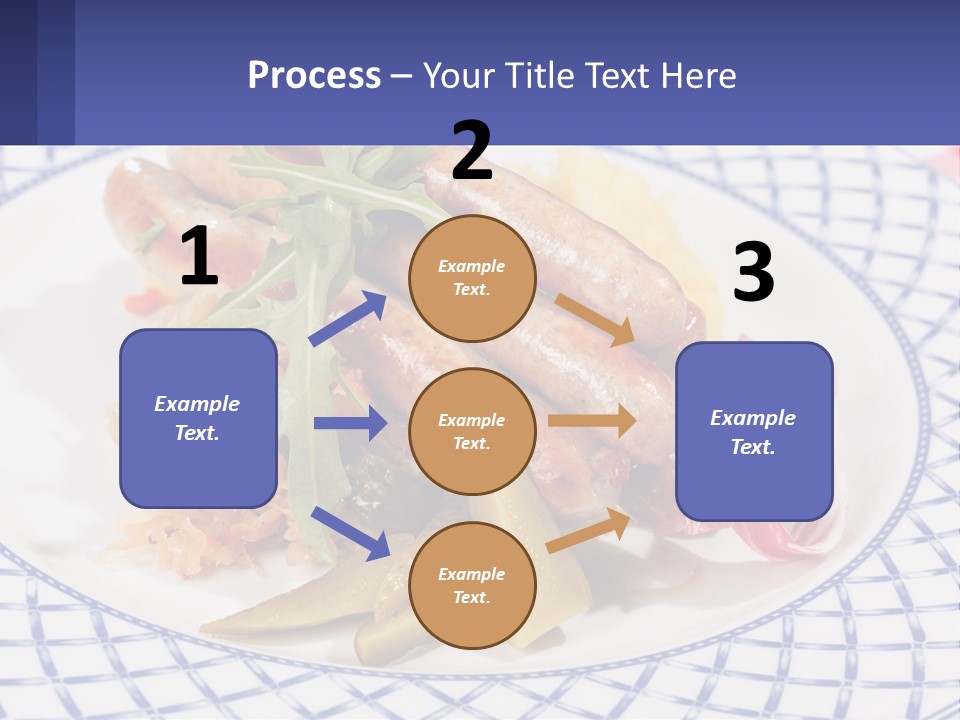 A Plate Of Food With Sausages And Vegetables On It PowerPoint Template