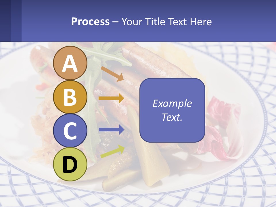 A Plate Of Food With Sausages And Vegetables On It PowerPoint Template